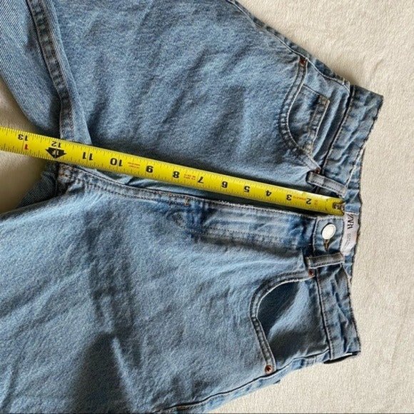 Zara Women Join Life Premium 90s Bermuda High Waist Denim Jeans Shorts US 0 - Picture 6 of 11